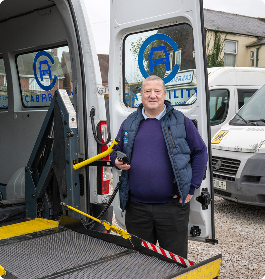 van, driver, wheelchair